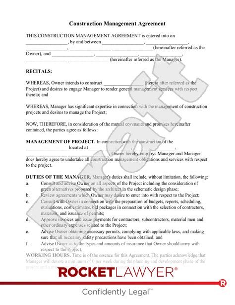 Project Management Contract Template Fresh 10 Construction Project