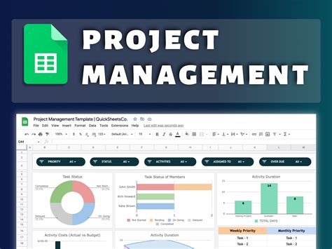 Project Management Dashboard Google Sheets Iweky