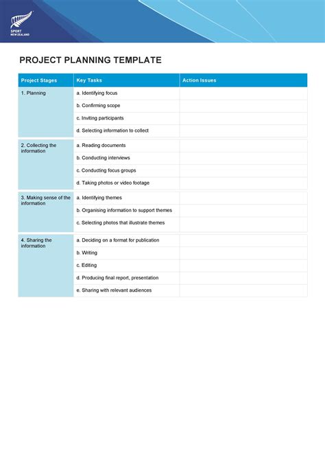 Project Management Planning Templates