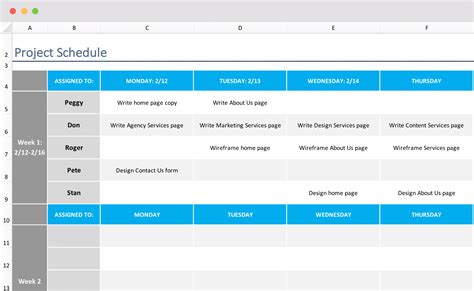 Project Management Project Schedule Template