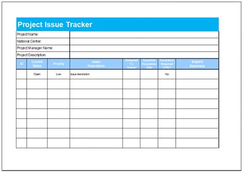 Project Management Tools Free Issue Tracking Template for Excel