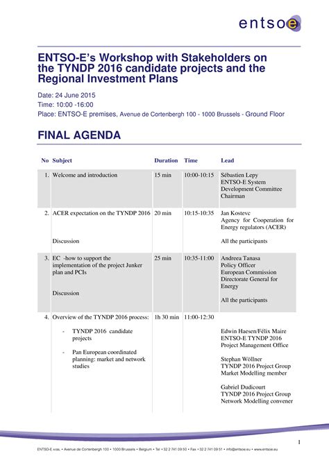 Project Manager Meeting Agenda Template