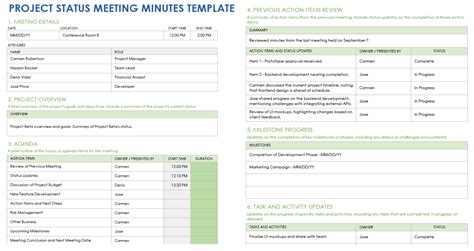 Project Meeting Minutes Template Project Management Small Business Guide