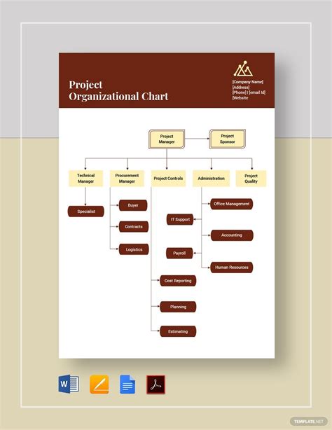 Project Organizational Chart Template Google Docs, Word, Apple Pages