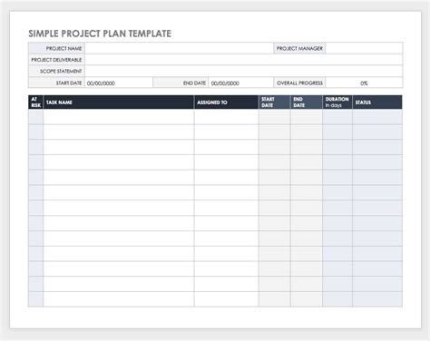 Project Plan Template In Word