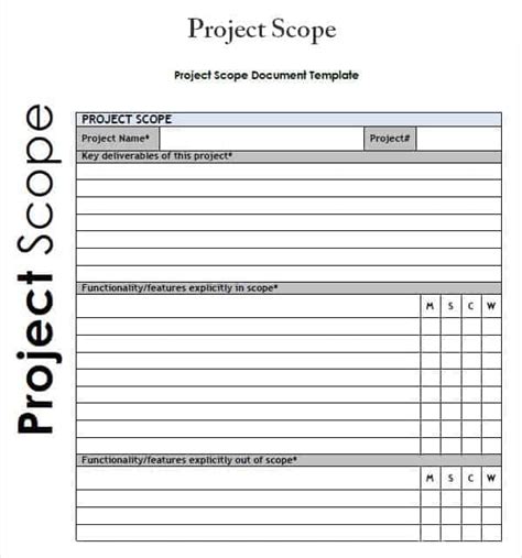 Project Scope Statement Free Project Management Excel Templates