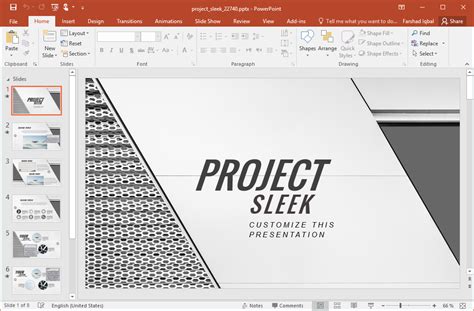 Project Sleek Presentation Template for PowerPoint Powerpoint