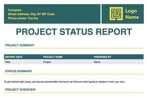 Project Status Report Template 10+ Progress Report Template Project
