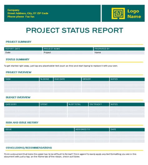 Project Status Report Timeless Design
