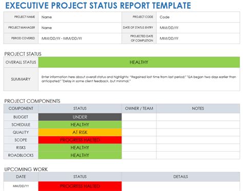 Project Status Template Database