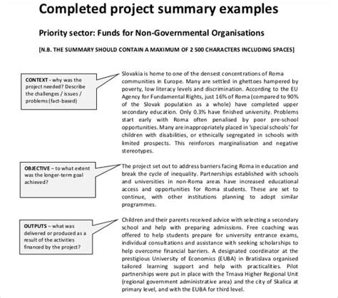 Project Summary Examples 15+ PDF, DOC Examples