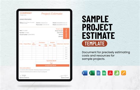 Project Time Estimate Template [Free PDF] Word Excel Apple Pages