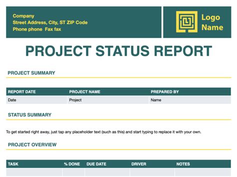 Project Update Report Template Classles Democracy