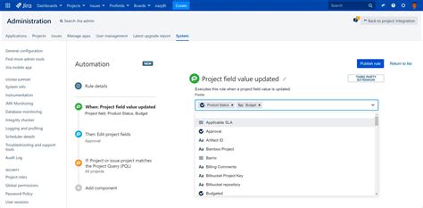 Project automation in Jira The Automation and Projectrak integration