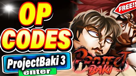 5 NEW PROJECT BAKI 3 CODES CODES FOR PROJECT BAKI 3Welcome GuysFinally new and working Project Baki 2 Codes are here, watch full video and grab all the c....