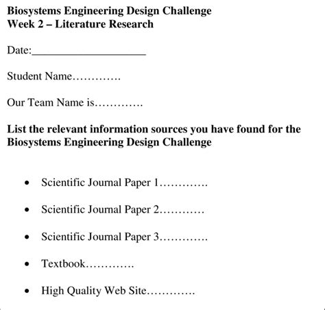 Project journal template for week 2 Download Scientific Diagram