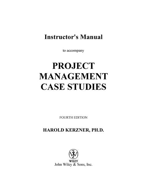 Project management harold kerzner solution problems manual. - John deere 145 sostituzione manuale della cinghia.