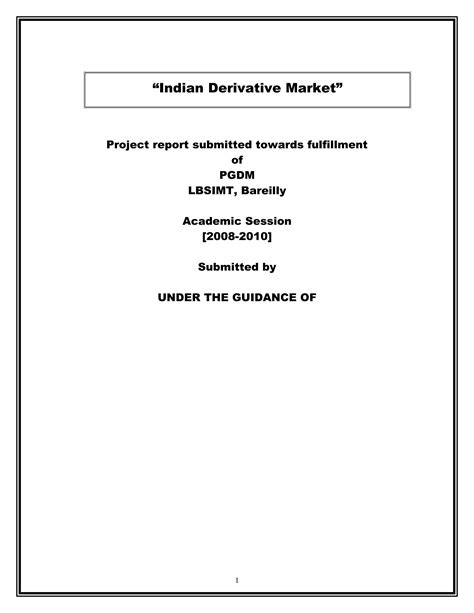 Project on Indian Derivative Market by Sanjay Gupta - Issuu