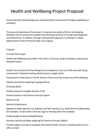 Project proposal on health awareness.  2.  Proposed solutions include meetings with o...