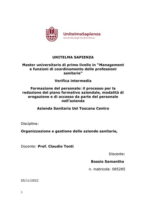 Project work unitelma sapienza.  Entdecken Sie eine Weltklasse-Ausbildung mit Unitelma S...