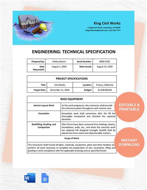 Projects Technical Engineering Specification Works For Road