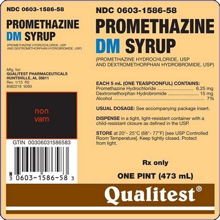 Promethazine dm syp mor ingredients. Ok, I found the mg/ml of both, but I'm really unsure if the number there is right for the Cheratussin. Promethazine: Each 5 mL (one teaspoonful), contains: Dextromethorphan hydrobromide 15 mg; promethazine hydrochloride 6.25 mg. Alcohol 7%. Cheratussin (from what I could find): 10 mg-100 mg/5 mL. And a little more info on both … 