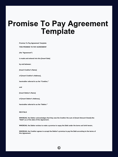 Promise Agreement Contract Template