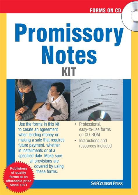 Read Promissory Notes Kit By Selfcounsel Press