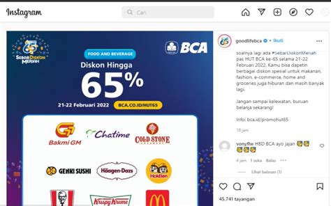 Promo HUT BCA, Ini Daftar Lengkap Produk Diskon hingga 65 …