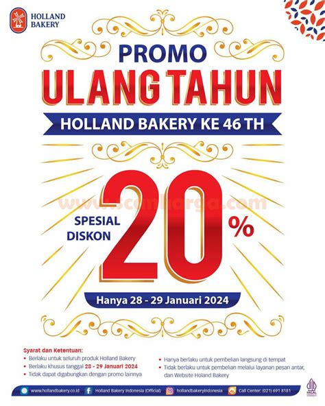 Promo Holland Bakery Ulang Tahun Hanya 28 Januari 2024 …