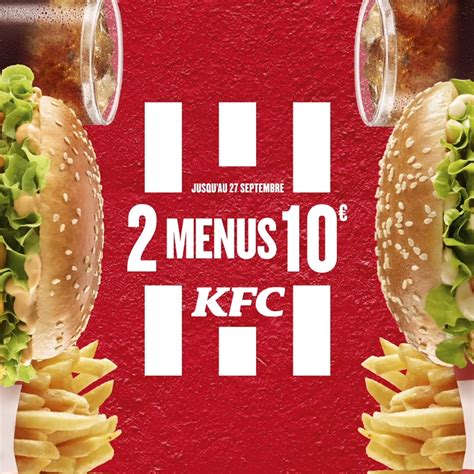 Promo KFC : 2 menus pour 10€ - ArgentDuBeurre