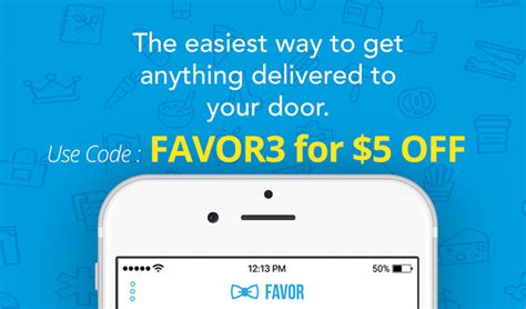 $10 Off Your First Favor With Promo Code: WELCOME10. Enjoy Free Delivery On First Order At Favor delivery: KERRJ5Y. $5 Off FIRST Order + FREE DELIVERY: KRISM96N. Ornaments & Hanging Favors from $1.31 . $15 Off Any Order + Free Delivery: RichW48