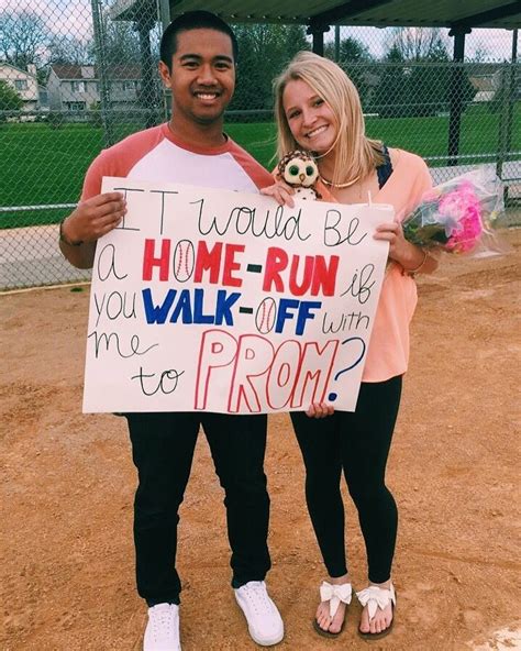 Promposal ideas baseball. Gift Boxes. You can have a mini proposal poster inside, a poem, a book, or other favorite item. It doesn’t have to be expensive, just thoughtful. Say It With Flowers. Flowers are a great way to express your feelings. Attach a card with your HoCo proposal. Bring them yourself or have them delivered. 