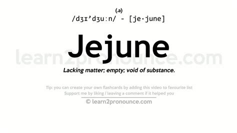 Pronunciation of Jejune Definition of Jejune - YouTube