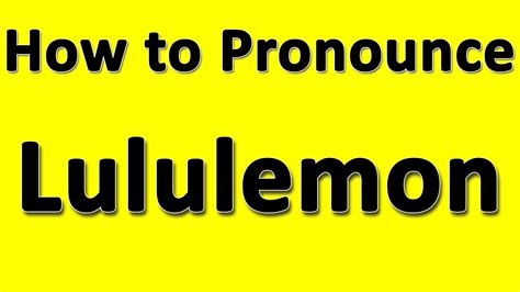 20 May 2018 ... Source: http://www.howtos.guide Thumbs up if you agree with the pronunciation ... How to Pronounce / How to Say: Lululemon. 288 views · 5 years .... Pronunciation of lululemon