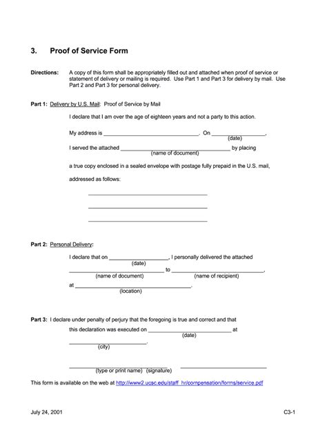 Proof Service Mail Form Fill Out and Sign Printable PDF Template