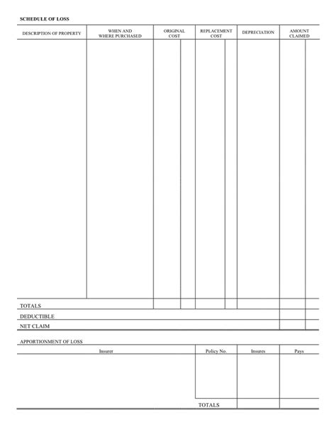 Proof of loss template in Word and Pdf formats page 2 of 2