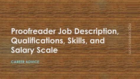 Proofreader Job Description, Skills, and Salary - NigCareers