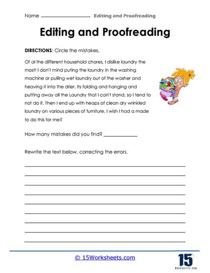Proofreading And Editing Worksheet Grade