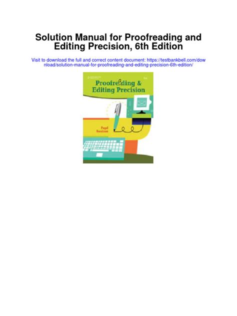 Proofreading and editing precision solutions manual. - Jake drake bully buster study guide.