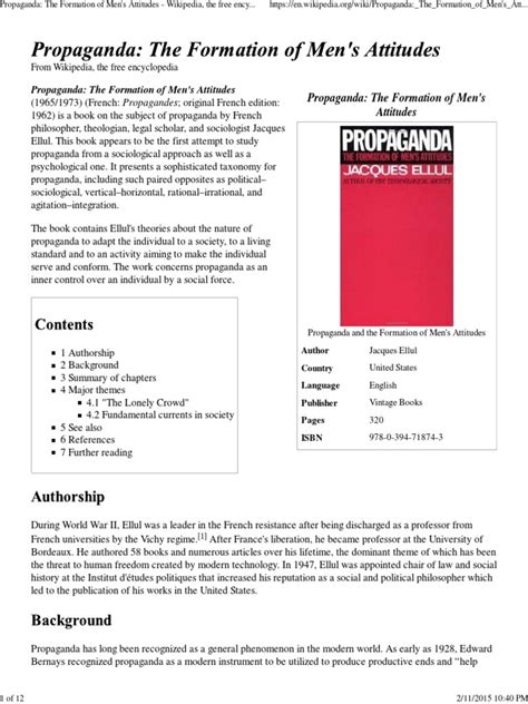 Propaganda: The Formation of Men's Attitudes - Wikipedia