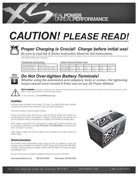 Proper Charging is Crucial! Charge before initial use! - XS …