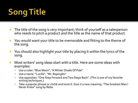 Proper Formatting of Song Titles in Written Documents