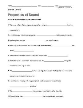 Properties Of Study 15 Sound Guide Chapter