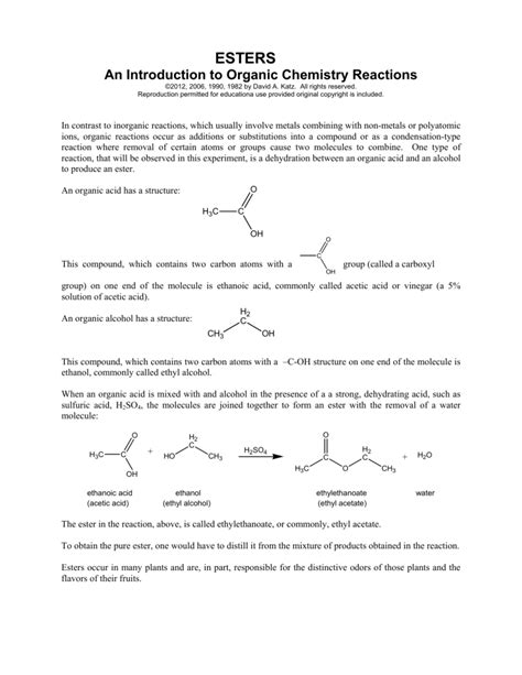 Properties of Esters - Chemistry LibreTexts - Properties of Esters