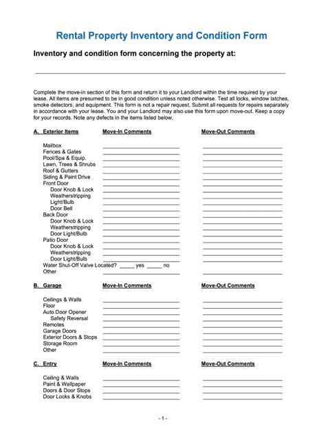 Property Condition Form Fill Out and Sign Printable PDF Template