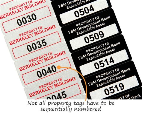 Property ID Labels & Tags Property Asset Tags Shelf Tag Supply