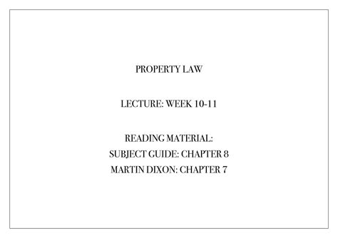 Property Law- easements - Property Law Week 8 Easements