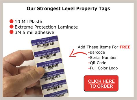 Property Tags Barcode Tags Strong Asset Tags