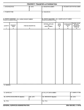 Property Transfer Authorization GSA